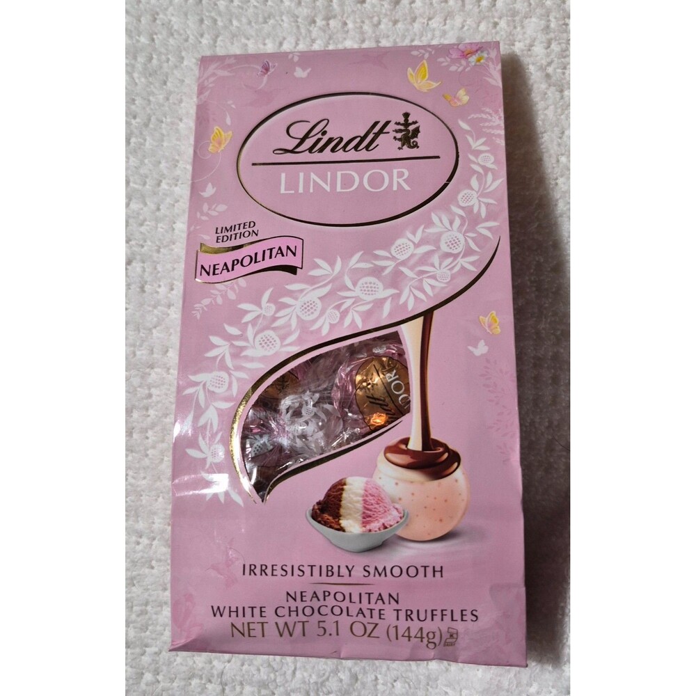 Lindt Lindor Neapolitan Limited Edition White Chocolate Truffles 5.1 oz Bag